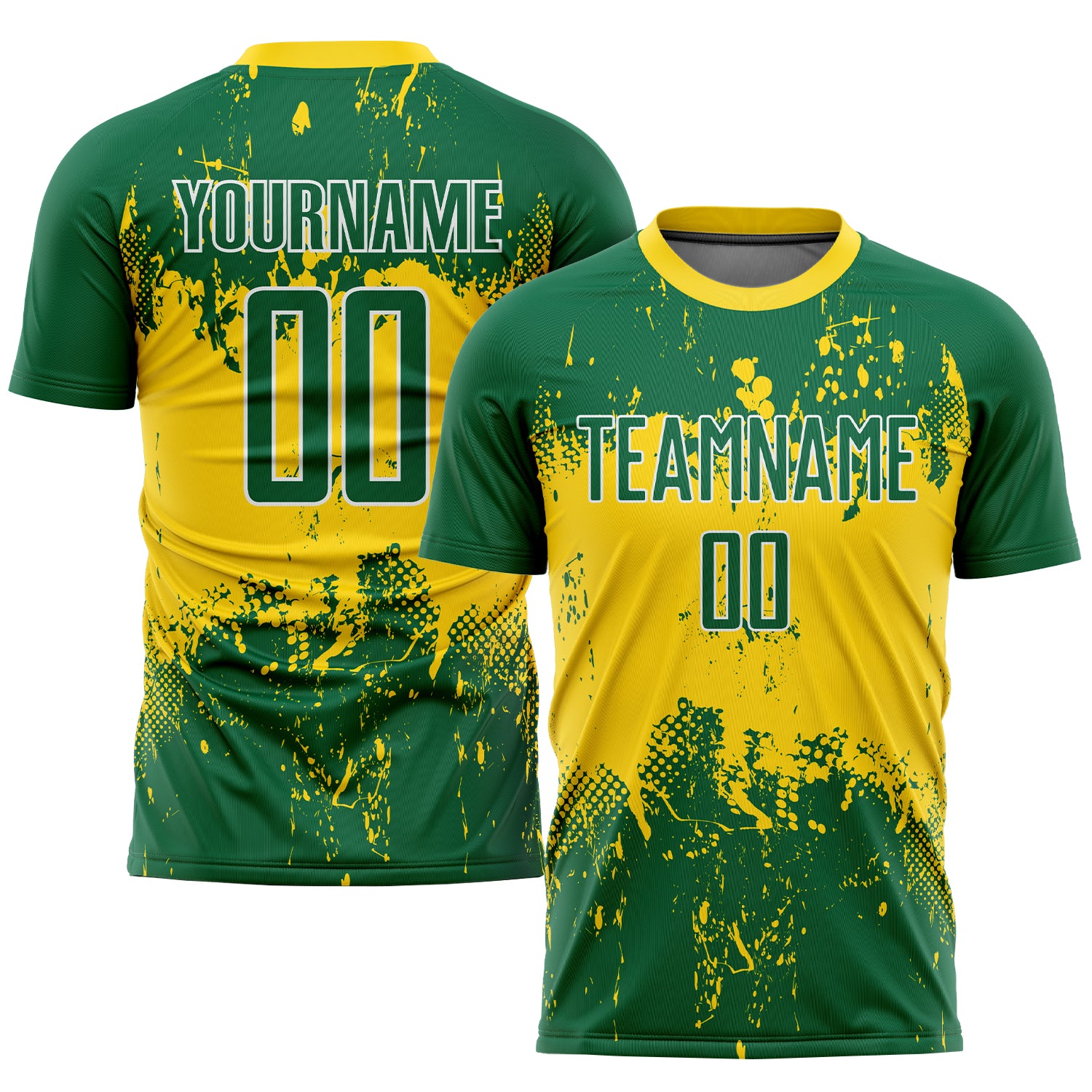 Jersey Green Soccer Green-Gold Uniform Custom Sublimation